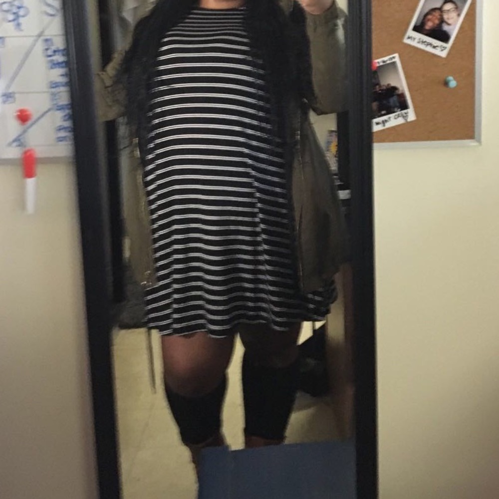 Long sleeve black tshirt dress